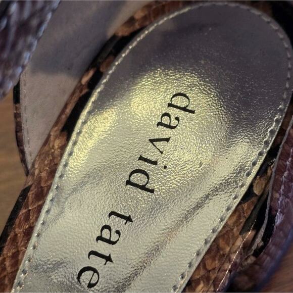 David Tate Womens Adeline Ankle Pointe Toe Block Heels Snake Print 7.5N - Picture 8 of 9